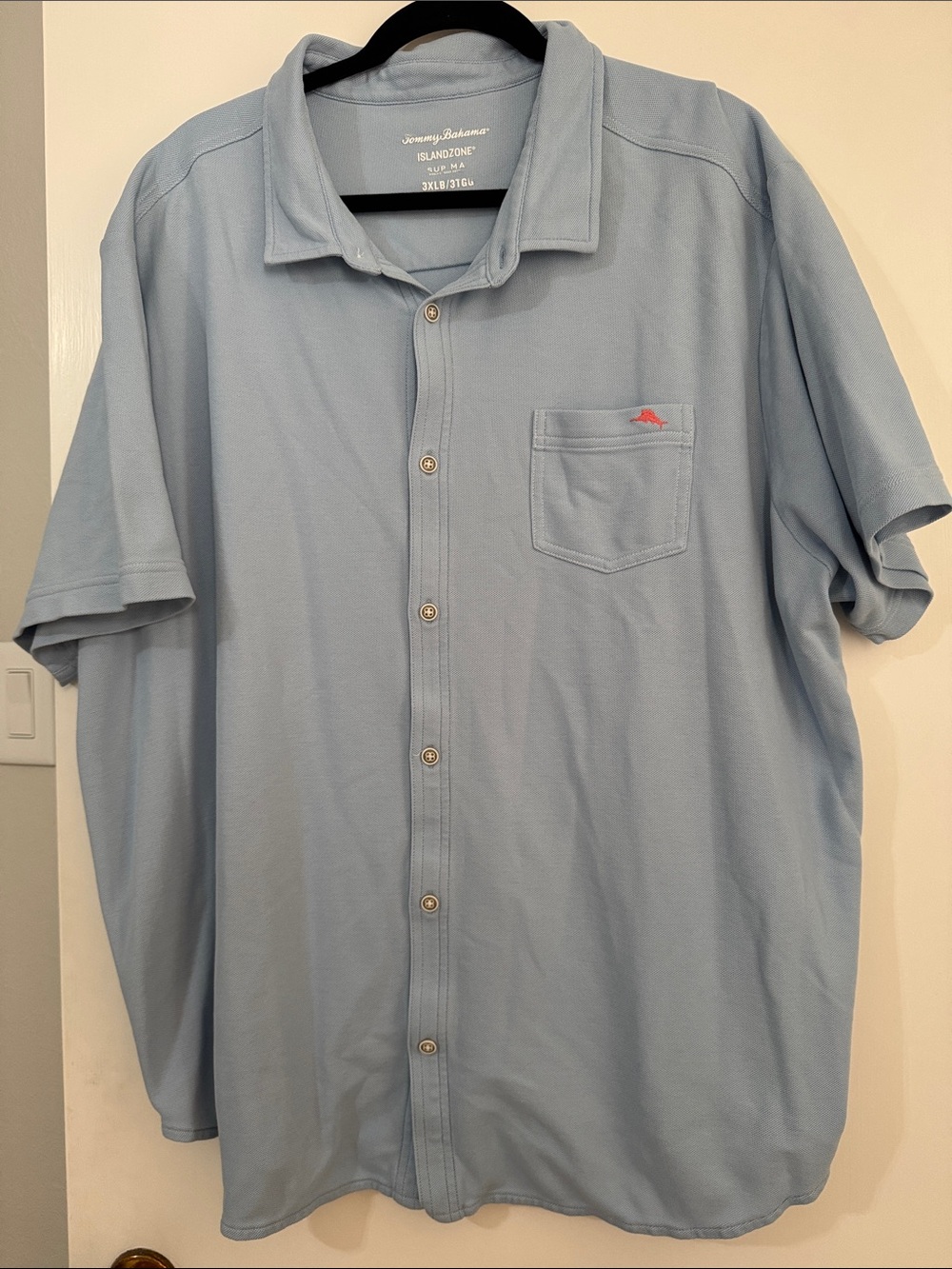 Tommy Bahama Pale Blue Short Sleeve IslandZone Button-Down Shirt